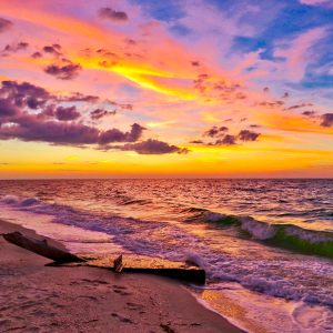 Gulf Sunset in Sapphire, Violet and Gold
